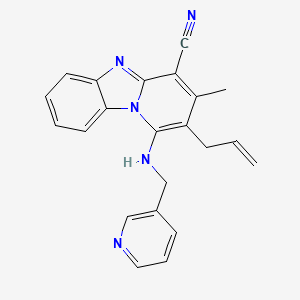 molecular formula C22H19N5 B6116222 2-allyl-3-methyl-1-[(3-pyridinylmethyl)amino]pyrido[1,2-a]benzimidazole-4-carbonitrile 