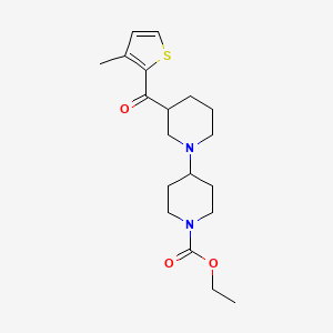 molecular formula C19H28N2O3S B6116235 ethyl 3-[(3-methyl-2-thienyl)carbonyl]-1,4'-bipiperidine-1'-carboxylate 