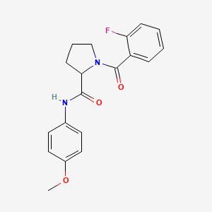 molecular formula C19H19FN2O3 B6116279 1-(2-fluorobenzoyl)-N-(4-methoxyphenyl)prolinamide 