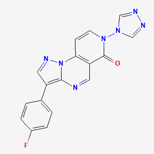 molecular formula C17H10FN7O B6116284 3-(4-fluorophenyl)-7-(4H-1,2,4-triazol-4-yl)pyrazolo[1,5-a]pyrido[3,4-e]pyrimidin-6(7H)-one 