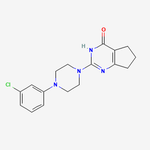 molecular formula C17H19ClN4O B6116300 2-[4-(3-chlorophenyl)piperazin-1-yl]-3,5,6,7-tetrahydro-4H-cyclopenta[d]pyrimidin-4-one 