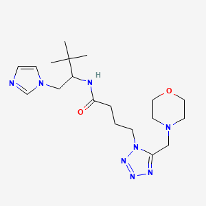 molecular formula C19H32N8O2 B6116307 N-[1-(1H-imidazol-1-ylmethyl)-2,2-dimethylpropyl]-4-[5-(4-morpholinylmethyl)-1H-tetrazol-1-yl]butanamide 