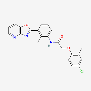 molecular formula C22H18ClN3O3 B6116313 2-(4-chloro-2-methylphenoxy)-N-(2-methyl-3-[1,3]oxazolo[4,5-b]pyridin-2-ylphenyl)acetamide 