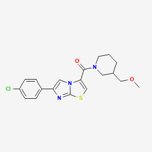 molecular formula C19H20ClN3O2S B6116325 6-(4-chlorophenyl)-3-{[3-(methoxymethyl)-1-piperidinyl]carbonyl}imidazo[2,1-b][1,3]thiazole 