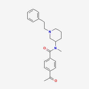 molecular formula C23H28N2O2 B6116335 4-acetyl-N-methyl-N-[1-(2-phenylethyl)-3-piperidinyl]benzamide 