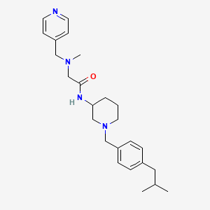 molecular formula C25H36N4O B6116346 N~1~-[1-(4-isobutylbenzyl)-3-piperidinyl]-N~2~-methyl-N~2~-(4-pyridinylmethyl)glycinamide 