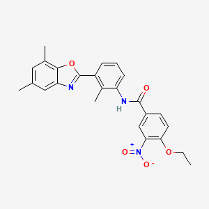 N-[3-(5,7-dimethyl-1,3-benzoxazol-2-yl)-2-methylphenyl]-4-ethoxy-3-nitrobenzamide