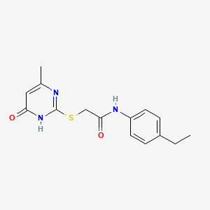 molecular formula C15H17N3O2S B6116361 N-(4-ethylphenyl)-2-[(4-methyl-6-oxo-1,6-dihydro-2-pyrimidinyl)thio]acetamide 