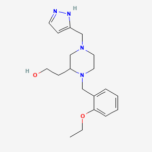 molecular formula C19H28N4O2 B6116374 2-[1-(2-ethoxybenzyl)-4-(1H-pyrazol-3-ylmethyl)-2-piperazinyl]ethanol 