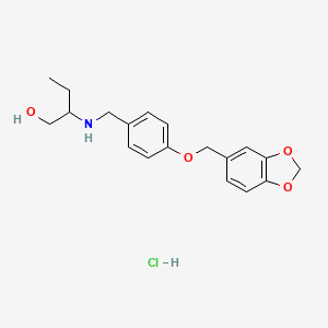 molecular formula C19H24ClNO4 B6116390 2-{[4-(1,3-benzodioxol-5-ylmethoxy)benzyl]amino}butan-1-ol hydrochloride 