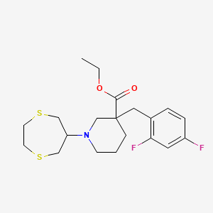 ethyl 3-(2,4-difluorobenzyl)-1-(1,4-dithiepan-6-yl)-3-piperidinecarboxylate