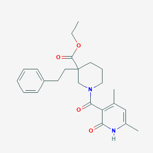 ethyl 1-[(4,6-dimethyl-2-oxo-1,2-dihydro-3-pyridinyl)carbonyl]-3-(2-phenylethyl)-3-piperidinecarboxylate