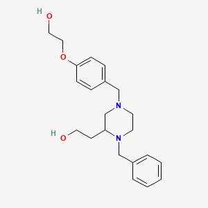 molecular formula C22H30N2O3 B6116395 2-{1-benzyl-4-[4-(2-hydroxyethoxy)benzyl]-2-piperazinyl}ethanol 