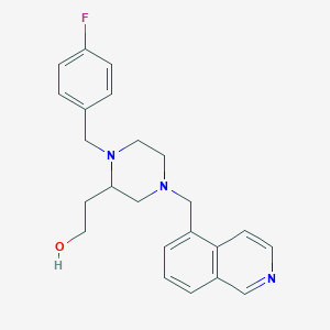 molecular formula C23H26FN3O B6116404 2-[1-(4-fluorobenzyl)-4-(5-isoquinolinylmethyl)-2-piperazinyl]ethanol 