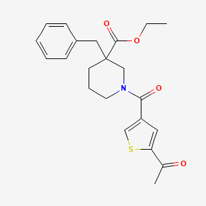 molecular formula C22H25NO4S B6116427 ethyl 1-[(5-acetyl-3-thienyl)carbonyl]-3-benzyl-3-piperidinecarboxylate 
