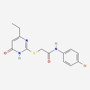 molecular formula C14H14BrN3O2S B6116430 N-(4-bromophenyl)-2-[(4-ethyl-6-oxo-1,6-dihydro-2-pyrimidinyl)thio]acetamide 