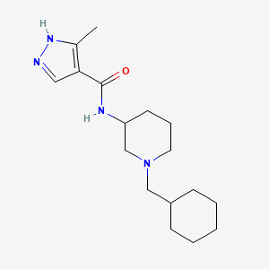 molecular formula C17H28N4O B6116439 N-[1-(cyclohexylmethyl)-3-piperidinyl]-3-methyl-1H-pyrazole-4-carboxamide 