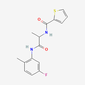 molecular formula C15H15FN2O2S B6116443 N-{2-[(5-fluoro-2-methylphenyl)amino]-1-methyl-2-oxoethyl}-2-thiophenecarboxamide 