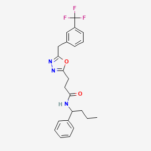 N-(1-phenylbutyl)-3-{5-[3-(trifluoromethyl)benzyl]-1,3,4-oxadiazol-2-yl}propanamide