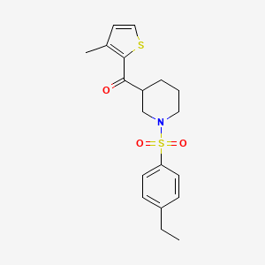 molecular formula C19H23NO3S2 B6116507 {1-[(4-ethylphenyl)sulfonyl]-3-piperidinyl}(3-methyl-2-thienyl)methanone 
