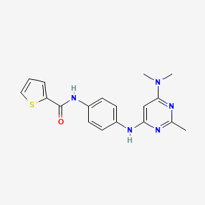 molecular formula C18H19N5OS B6116548 N-(4-{[6-(dimethylamino)-2-methyl-4-pyrimidinyl]amino}phenyl)-2-thiophenecarboxamide 