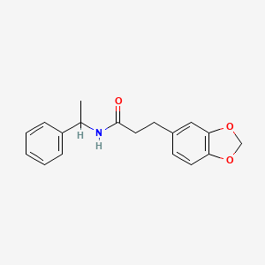 3-(1,3-benzodioxol-5-yl)-N-(1-phenylethyl)propanamide