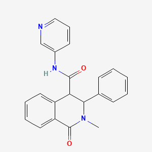 molecular formula C22H19N3O2 B6116582 2-methyl-1-oxo-3-phenyl-N-3-pyridinyl-1,2,3,4-tetrahydro-4-isoquinolinecarboxamide 