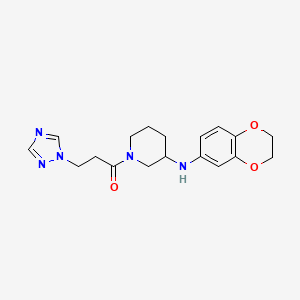 N-(2,3-dihydro-1,4-benzodioxin-6-yl)-1-[3-(1H-1,2,4-triazol-1-yl)propanoyl]-3-piperidinamine