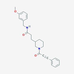 molecular formula C25H28N2O3 B6116598 N-(3-methoxybenzyl)-3-[1-(3-phenyl-2-propynoyl)-3-piperidinyl]propanamide 