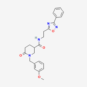 1-(3-methoxybenzyl)-6-oxo-N-[2-(3-phenyl-1,2,4-oxadiazol-5-yl)ethyl]-3-piperidinecarboxamide