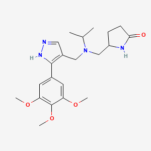 5-[(isopropyl{[3-(3,4,5-trimethoxyphenyl)-1H-pyrazol-4-yl]methyl}amino)methyl]-2-pyrrolidinone