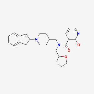 molecular formula C27H35N3O3 B6116638 N-{[1-(2,3-dihydro-1H-inden-2-yl)-4-piperidinyl]methyl}-2-methoxy-N-(tetrahydro-2-furanylmethyl)nicotinamide 