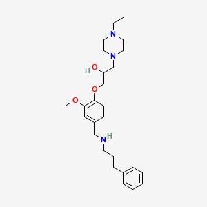 1-(4-Ethylpiperazin-1-yl)-3-[2-methoxy-4-[(3-phenylpropylamino)methyl]phenoxy]propan-2-ol