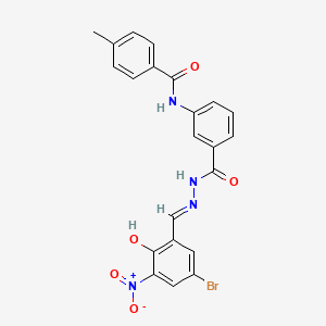 N-(3-{[2-(5-bromo-2-hydroxy-3-nitrobenzylidene)hydrazino]carbonyl}phenyl)-4-methylbenzamide