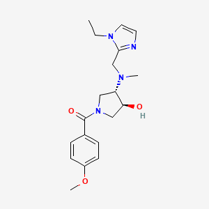 molecular formula C19H26N4O3 B6116661 [(3S,4S)-3-[(1-ethylimidazol-2-yl)methyl-methylamino]-4-hydroxypyrrolidin-1-yl]-(4-methoxyphenyl)methanone 