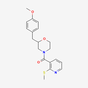 molecular formula C19H22N2O3S B6116667 2-(4-methoxybenzyl)-4-{[2-(methylthio)-3-pyridinyl]carbonyl}morpholine 
