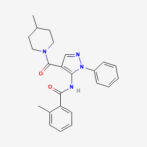 2-methyl-N-{4-[(4-methyl-1-piperidinyl)carbonyl]-1-phenyl-1H-pyrazol-5-yl}benzamide