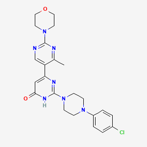 molecular formula C23H26ClN7O2 B6116680 2-[4-(4-chlorophenyl)-1-piperazinyl]-4'-methyl-2'-(4-morpholinyl)-4,5'-bipyrimidin-6(1H)-one 