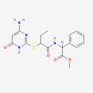 molecular formula C17H20N4O4S B6116701 methyl ({2-[(4-amino-6-oxo-1,6-dihydro-2-pyrimidinyl)thio]butanoyl}amino)(phenyl)acetate 