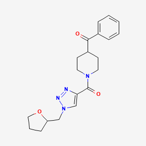 molecular formula C20H24N4O3 B6116722 phenyl(1-{[1-(tetrahydro-2-furanylmethyl)-1H-1,2,3-triazol-4-yl]carbonyl}-4-piperidinyl)methanone 