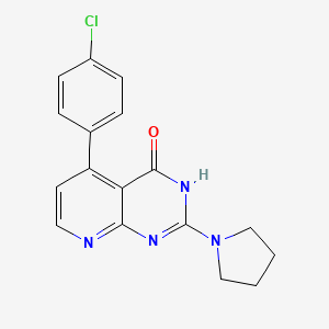 molecular formula C17H15ClN4O B6116727 5-(4-chlorophenyl)-2-(1-pyrrolidinyl)pyrido[2,3-d]pyrimidin-4(3H)-one 