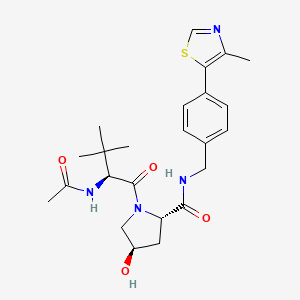 molecular formula C24H32N4O4S B611673 N-乙酰-3-甲基-L-缬氨酰-(4r)-4-羟基-N-[4-(4-甲基-1,3-噻唑-5-基)苯甲基]-L-脯氨酰胺 CAS No. 1448188-62-2