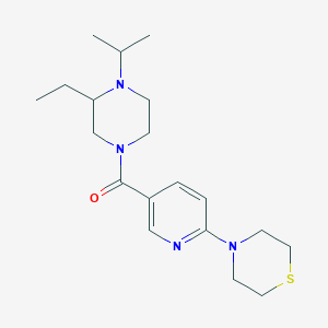 molecular formula C19H30N4OS B6116765 4-{5-[(3-ethyl-4-isopropyl-1-piperazinyl)carbonyl]-2-pyridinyl}thiomorpholine 