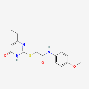 molecular formula C16H19N3O3S B6116767 2-[(4-hydroxy-6-propyl-2-pyrimidinyl)thio]-N-(4-methoxyphenyl)acetamide 