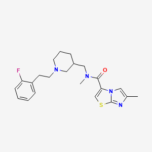 molecular formula C22H27FN4OS B6116772 N-({1-[2-(2-fluorophenyl)ethyl]-3-piperidinyl}methyl)-N,6-dimethylimidazo[2,1-b][1,3]thiazole-3-carboxamide 