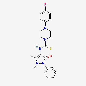 molecular formula C22H24FN5OS B6116778 N-(1,5-dimethyl-3-oxo-2-phenyl-2,3-dihydro-1H-pyrazol-4-yl)-4-(4-fluorophenyl)-1-piperazinecarbothioamide 