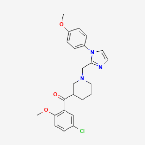 molecular formula C24H26ClN3O3 B6116787 (5-chloro-2-methoxyphenyl)(1-{[1-(4-methoxyphenyl)-1H-imidazol-2-yl]methyl}-3-piperidinyl)methanone 