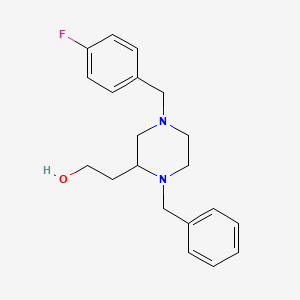 molecular formula C20H25FN2O B6116791 2-[1-benzyl-4-(4-fluorobenzyl)-2-piperazinyl]ethanol 
