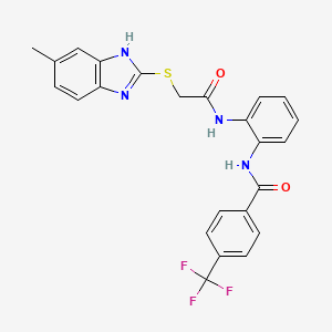 molecular formula C24H19F3N4O2S B6116797 N-[2-({[(5-methyl-1H-benzimidazol-2-yl)thio]acetyl}amino)phenyl]-4-(trifluoromethyl)benzamide 