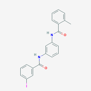 molecular formula C21H17IN2O2 B6116825 N-{3-[(3-iodobenzoyl)amino]phenyl}-2-methylbenzamide 
